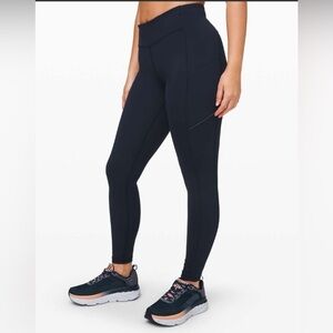 Lululemon Speed Up Tight 28” Brushed True Navy Size 4 Reflective Pockets